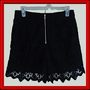 BEBE BLACK CROCHET HIGH WAIST SHORT Size 6 - NWOT